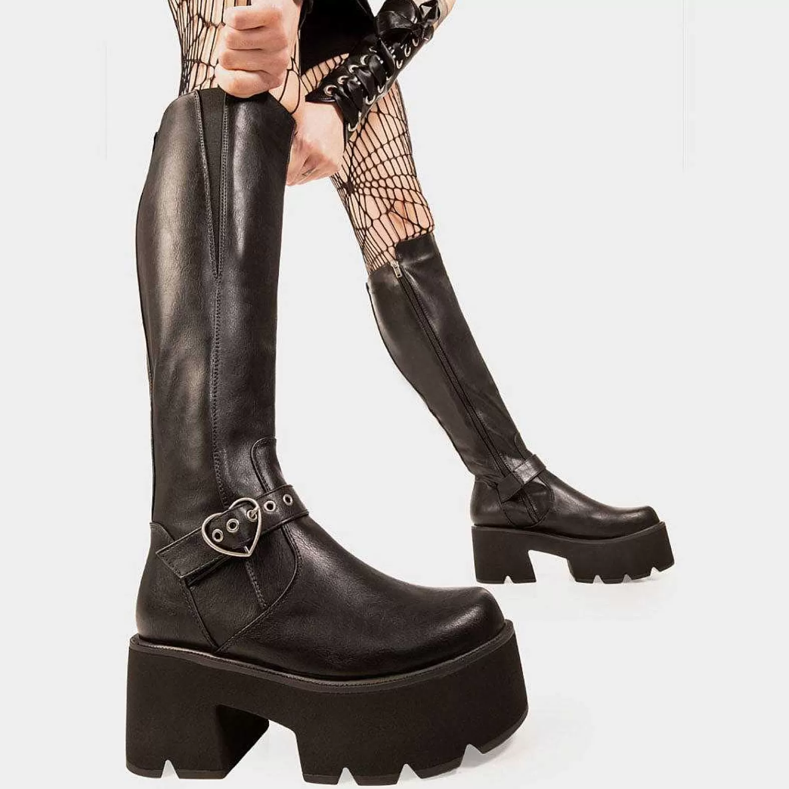 Lamoda Knee High>Letter To My Lover Chunky Platform Knee High Boots