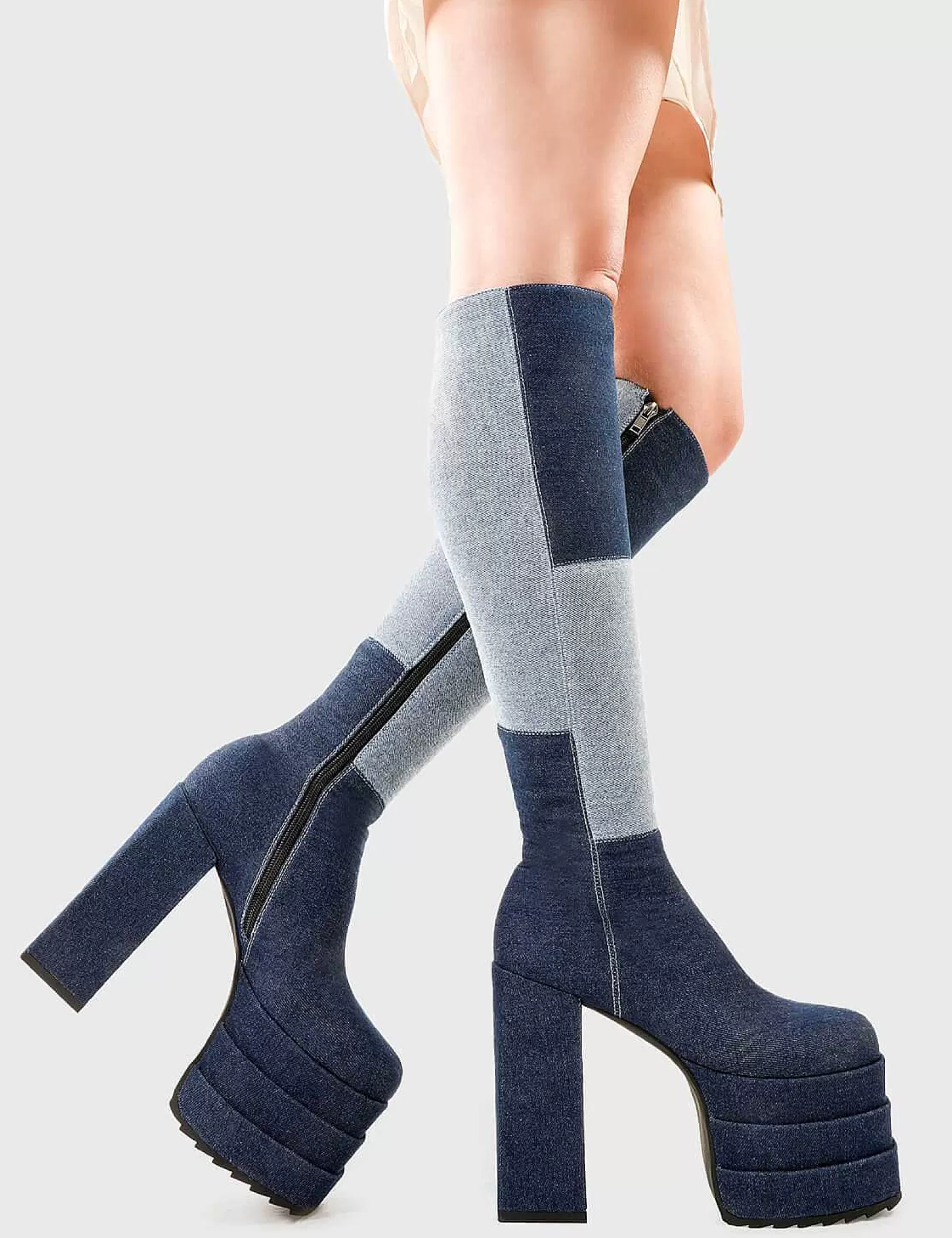 Lamoda Knee High>Talk Of The Town Wide Calf Platform Knee High Boots